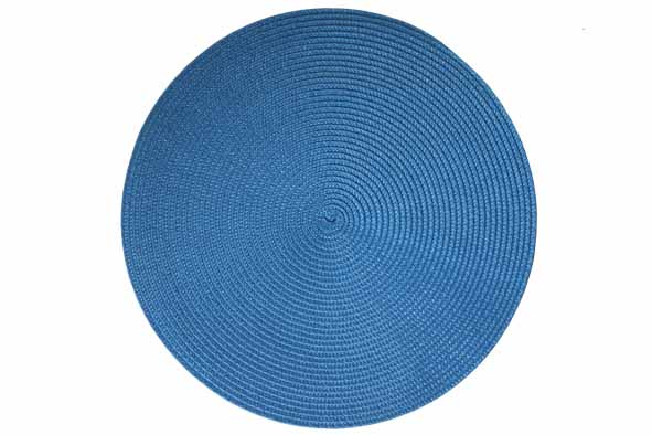 Tischsets gewebt rund PVC 36cm Blau